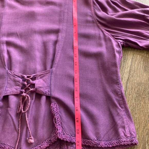 More By Lata PL Purple Bohemian Style Blouse - Picture 7 of 8